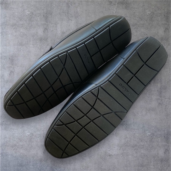 ALDO AMBANI Black Leather Moccasin Loafers Size 13 Black GOTHIC Normcore NWOT - Picture 4 of 14